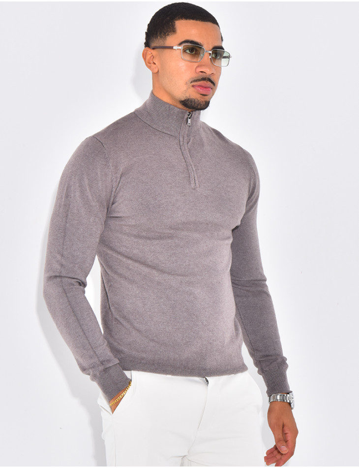 Pull à col zippé