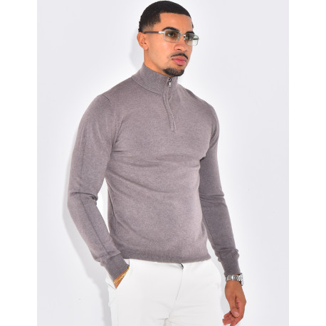 Pull à col zippé