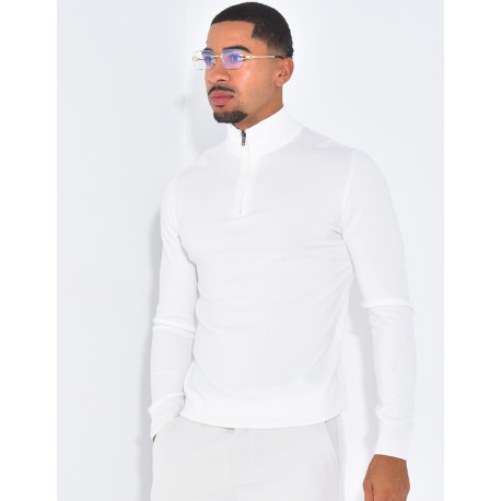 Pull à col zippé