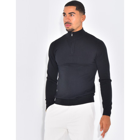 Pull à col zippé
