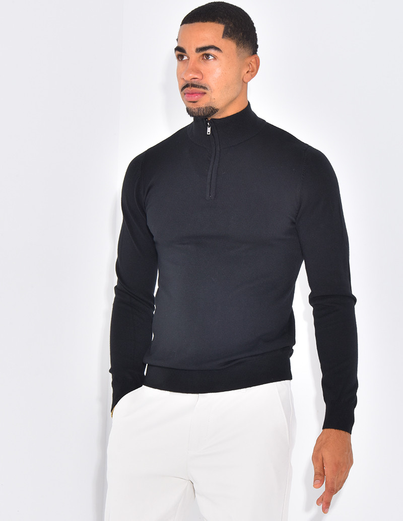 Pull à col zippé