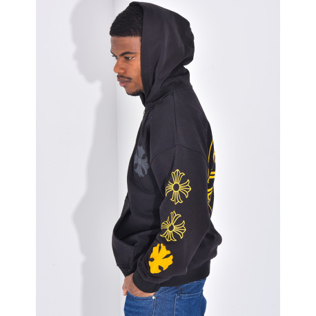 Veste à capuche motifs fleurs