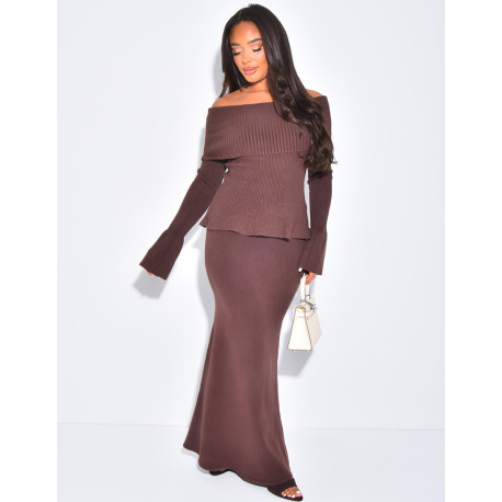 Set aus Wollrock und Pullover