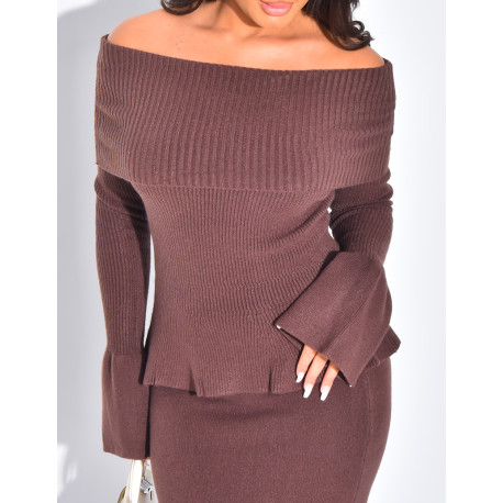 Set aus Wollrock und Pullover