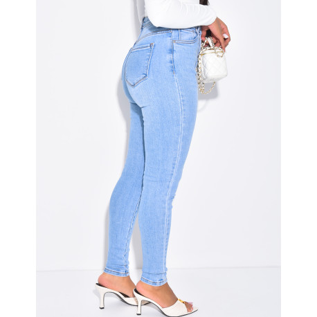 Jeans skinny taille haute stretchy délavé