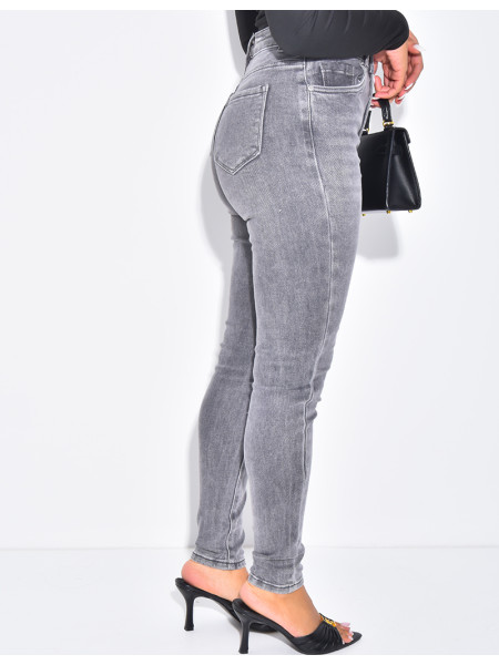Jeans skinny taille haute stretchy délavé