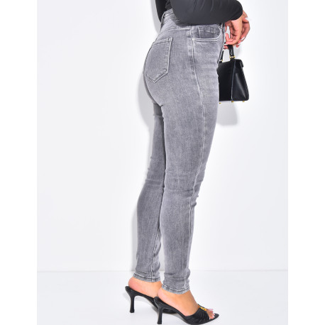 Jeans skinny taille haute stretchy délavé