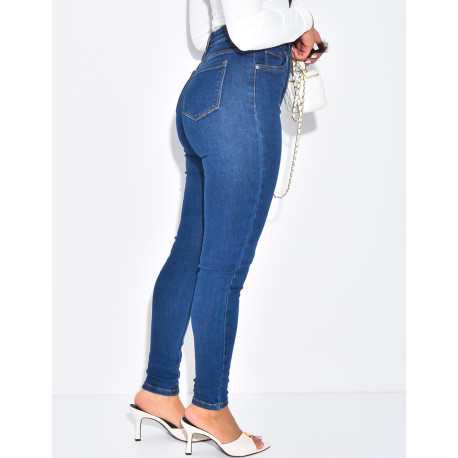 Jeans skinny taille haute stretchy délavé