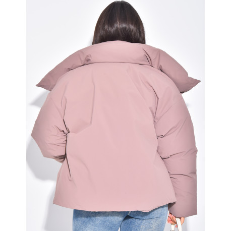 Oversized, enveloping down jacket with wide collar