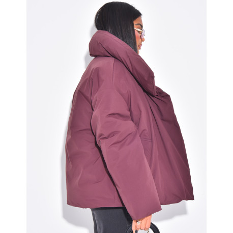 Oversized, enveloping down jacket with wide collar