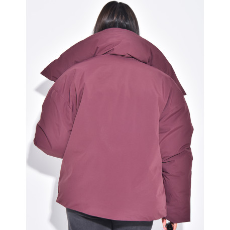 Oversized, enveloping down jacket with wide collar