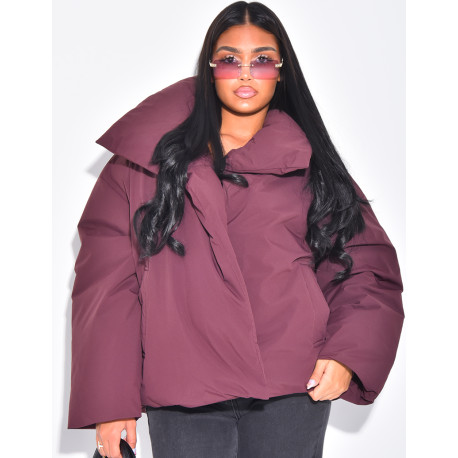 Oversize-Daunenjacke mit weitem Kragen