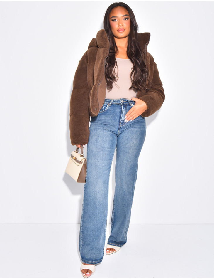 Short sheepskin down jacket