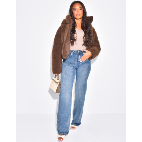 Short sheepskin down jacket