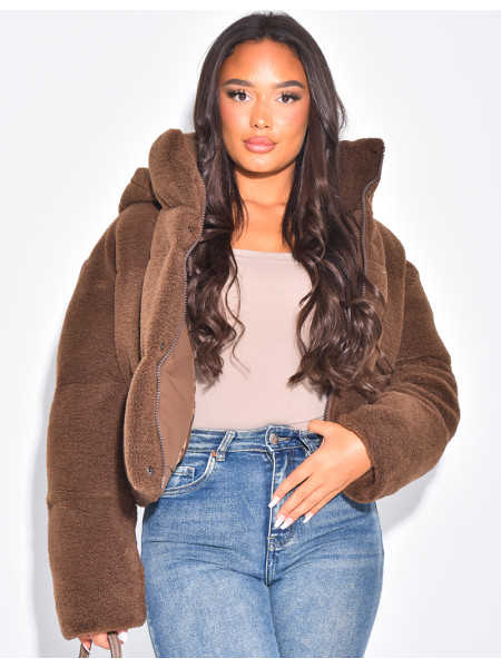 Short sheepskin down jacket