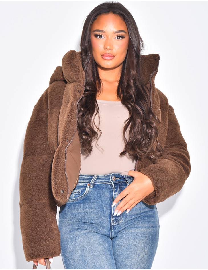 Short sheepskin down jacket