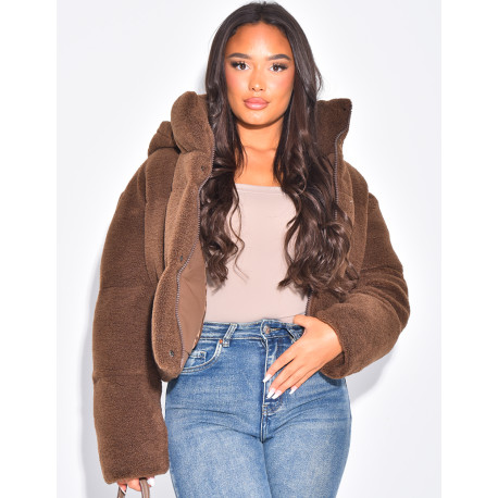 Short sheepskin down jacket