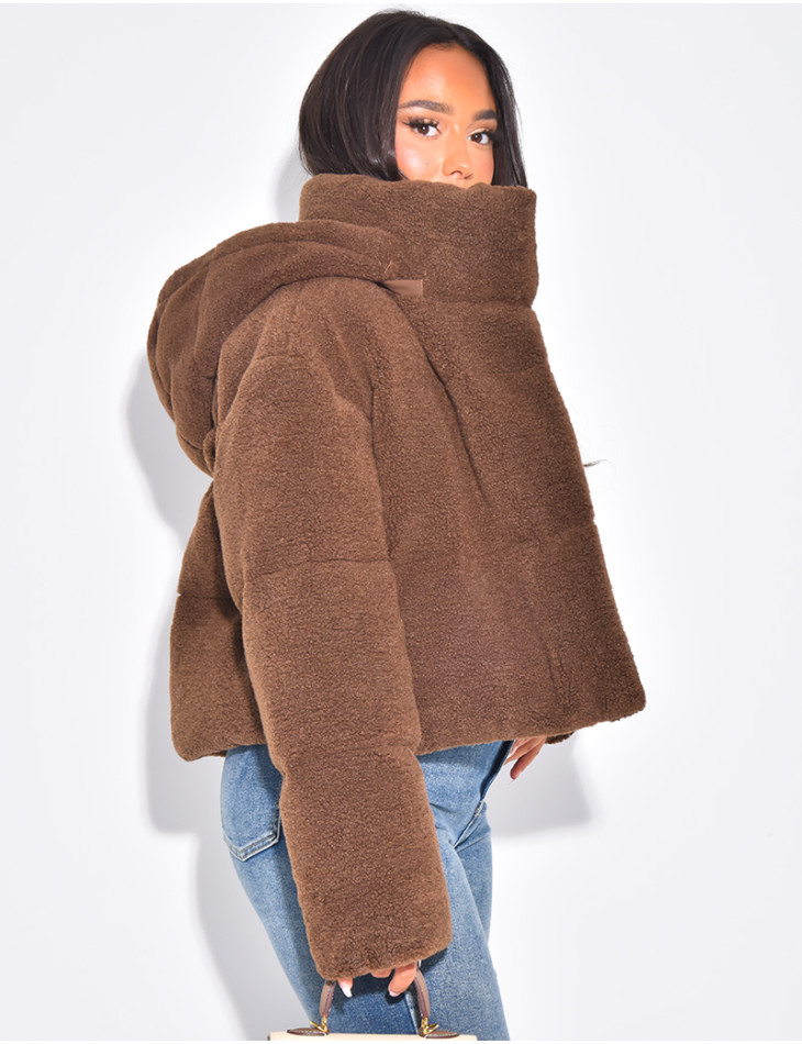 Short sheepskin down jacket