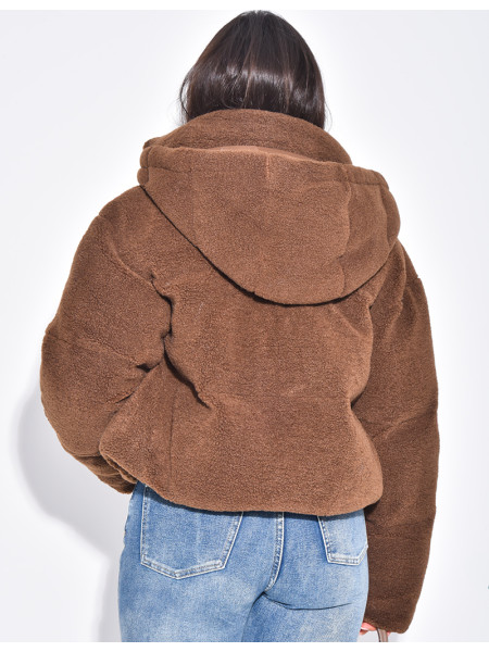 Short sheepskin down jacket