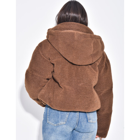 Short sheepskin down jacket