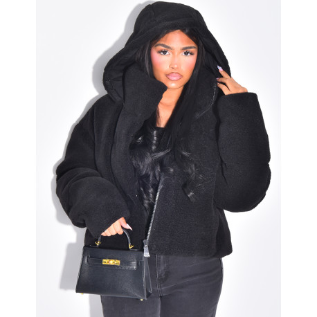 Kurze Daunenjacke aus Schaffell