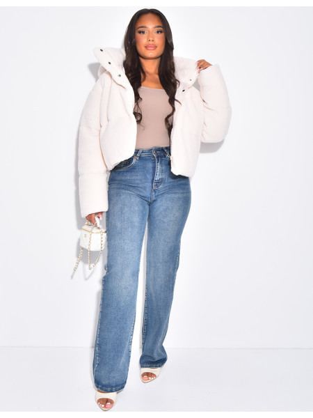 Kurze Daunenjacke aus Schaffell