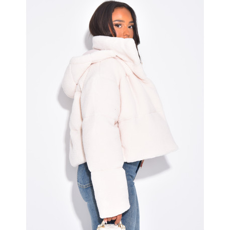 Kurze Daunenjacke aus Schaffell