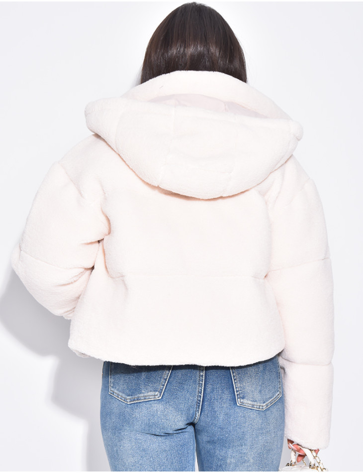 Kurze Daunenjacke aus Schaffell