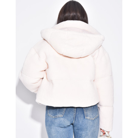 Kurze Daunenjacke aus Schaffell