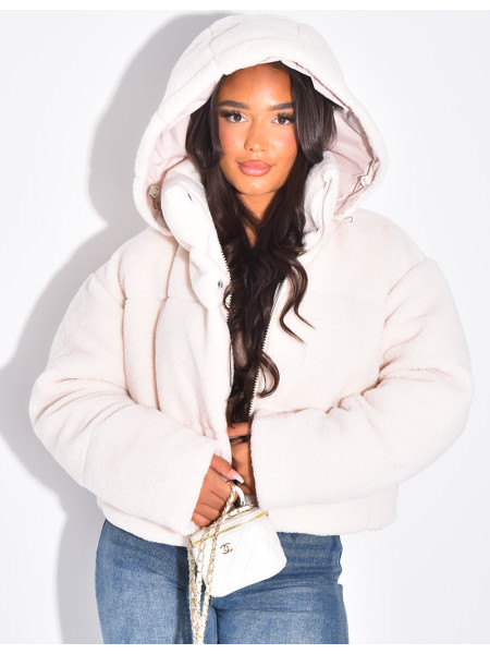 Kurze Daunenjacke aus Schaffell