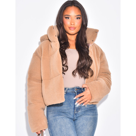 Short sheepskin down jacket