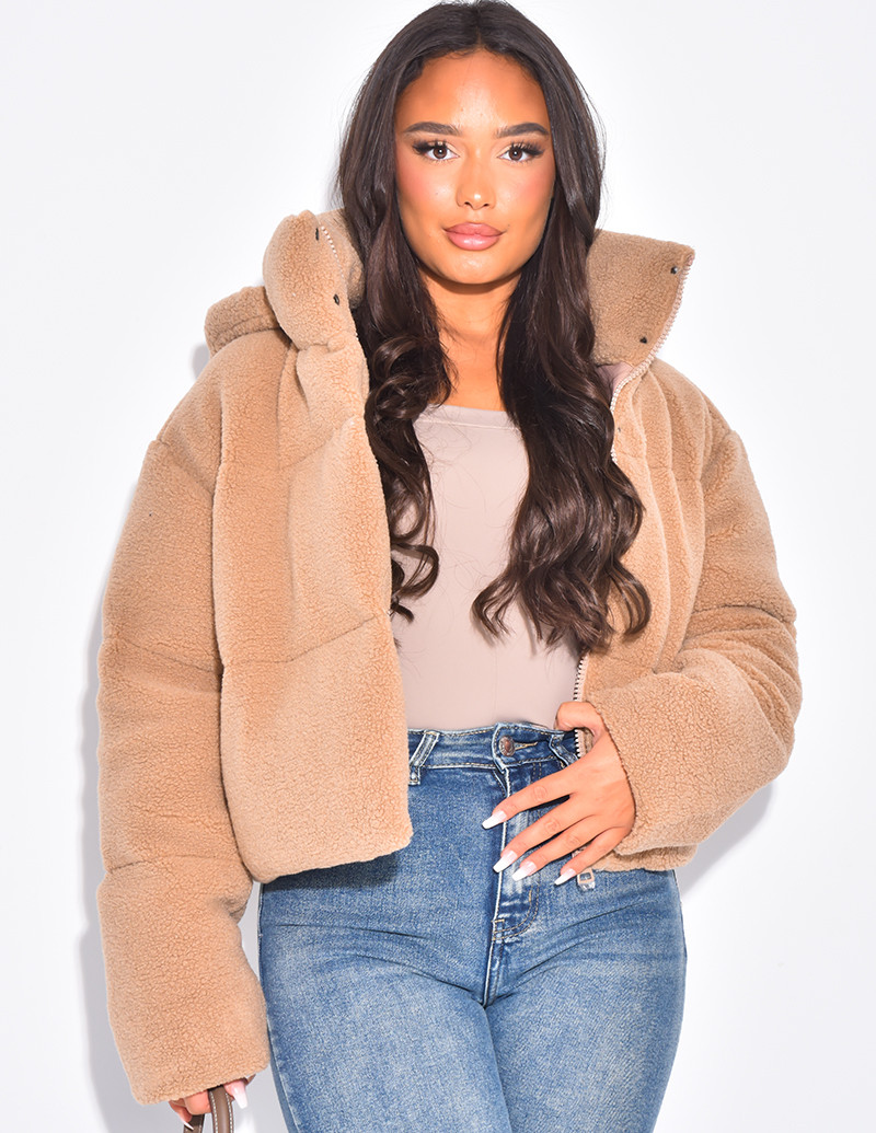 Doudoune courte en peau de...