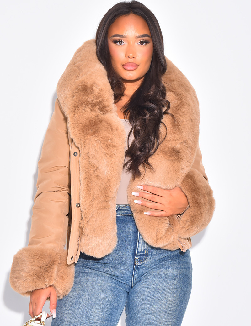 Short puffer jacket with...