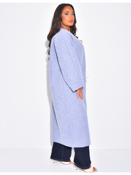 Oversized coat in mottled wool