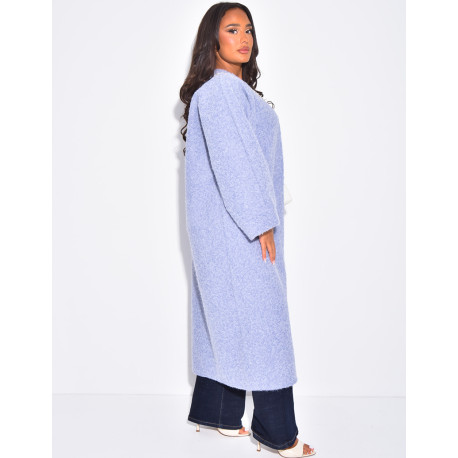 Oversized coat in mottled wool