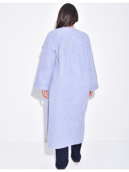 Oversized coat in mottled wool