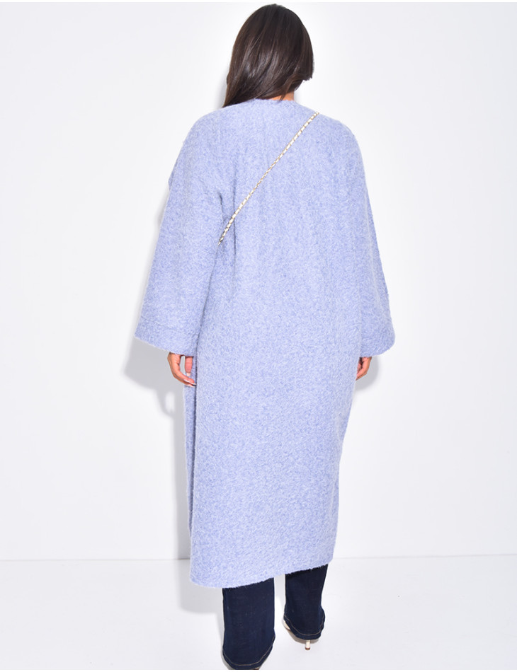 Oversized coat in mottled wool