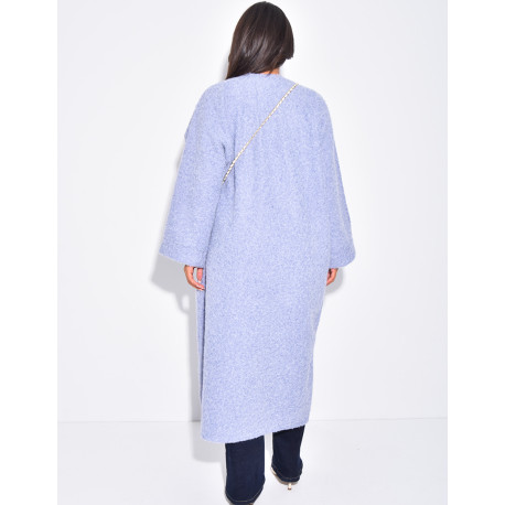 Oversized coat in mottled wool