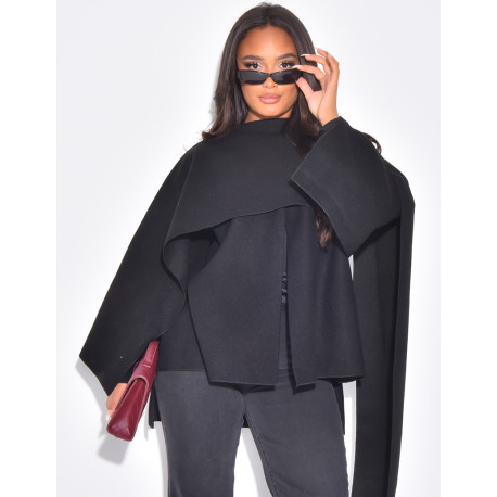 Short felt jacket with cape