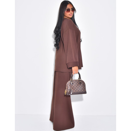 Flowing pants and long-sleeved T-shirt set