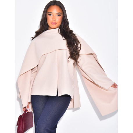 Veste courte en feutrine avec cape