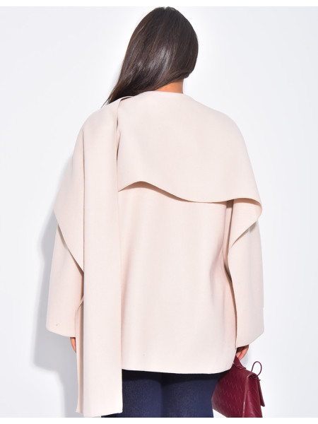 Veste courte en feutrine avec cape
