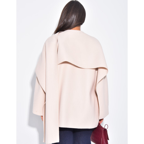 Veste courte en feutrine avec cape