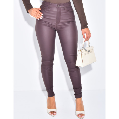 Pantalon skinny stretch en tissu mat