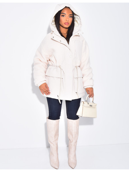 Parka-style sheepskin coat