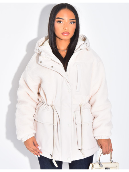 Parka-style sheepskin coat