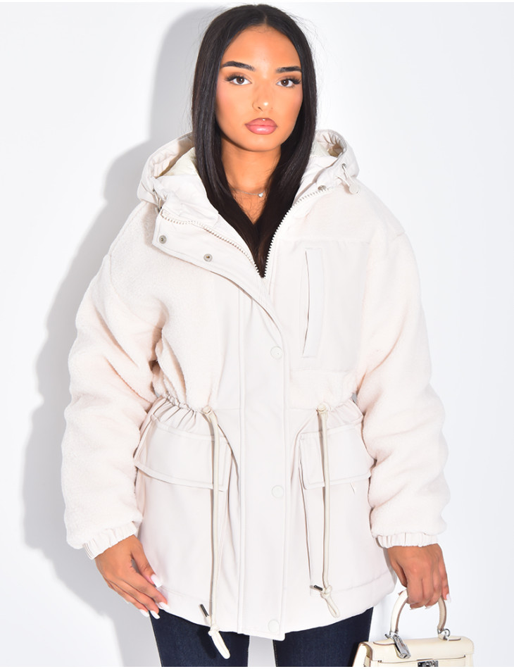 Parka-style sheepskin coat