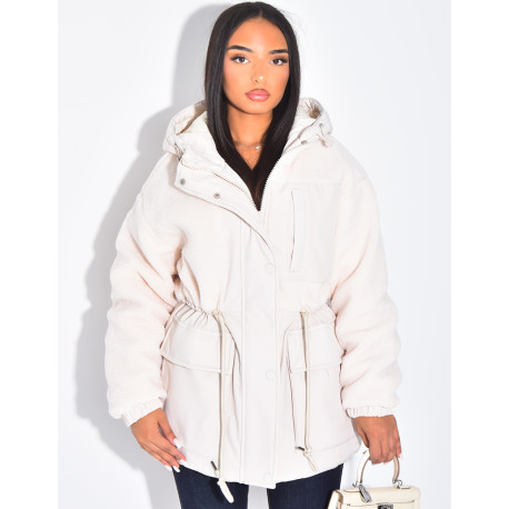 Parka-style sheepskin coat