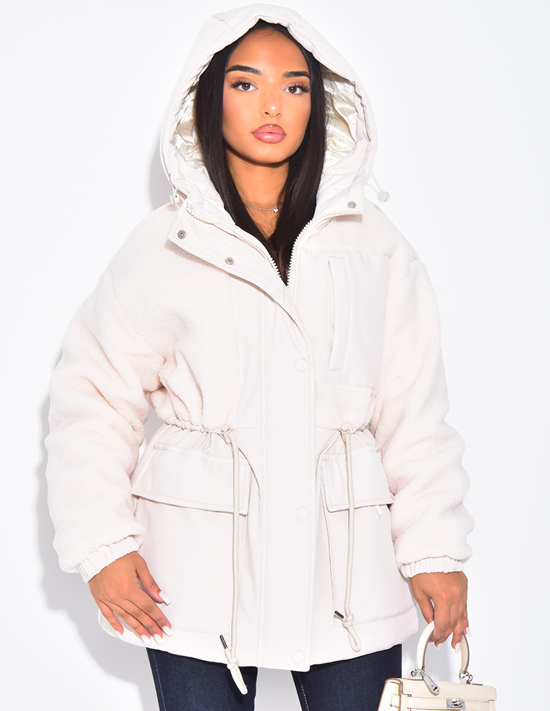 Parka-style sheepskin coat