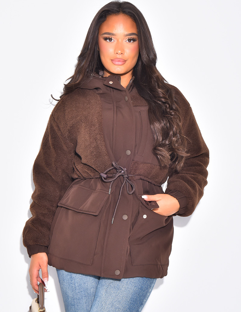 Parka-style sheepskin coat